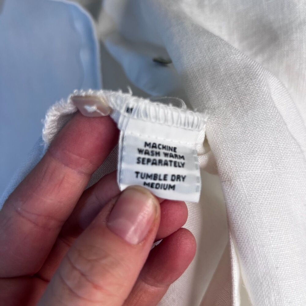 Cut Loose Linen Basic White Button Front Top Casu… - image 6